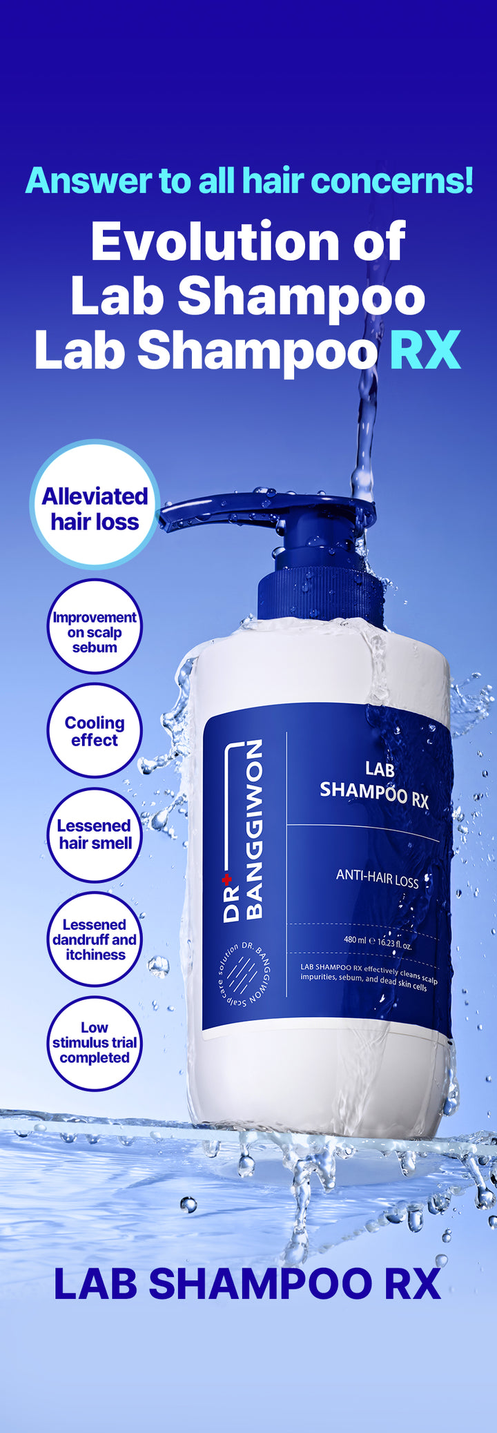 DR+ BANGGIWON Lab Shampoo Rx - 480ml | د + بانجيون شامبو لجميع أنواع الشعر - 480 مل