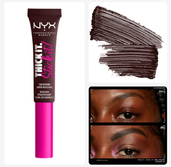 NYX Professional Makeup Thick It Stick It Brow Gel Mascara - 7ml | ان واس اكس ماسكارا الحواجب جل - 7 مل