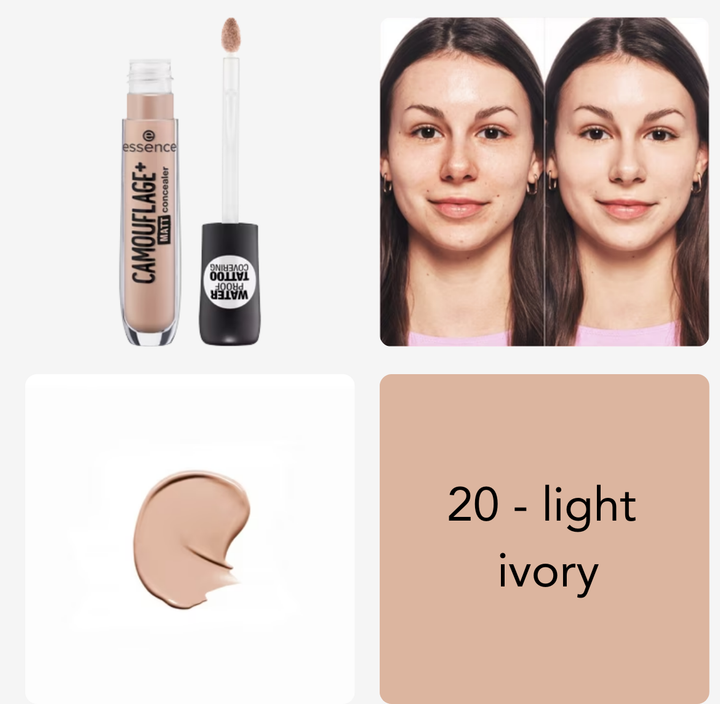 Essence Camouflage+ Matt Concealer | ايسنس كونسيلير مات خافي للعيوب
