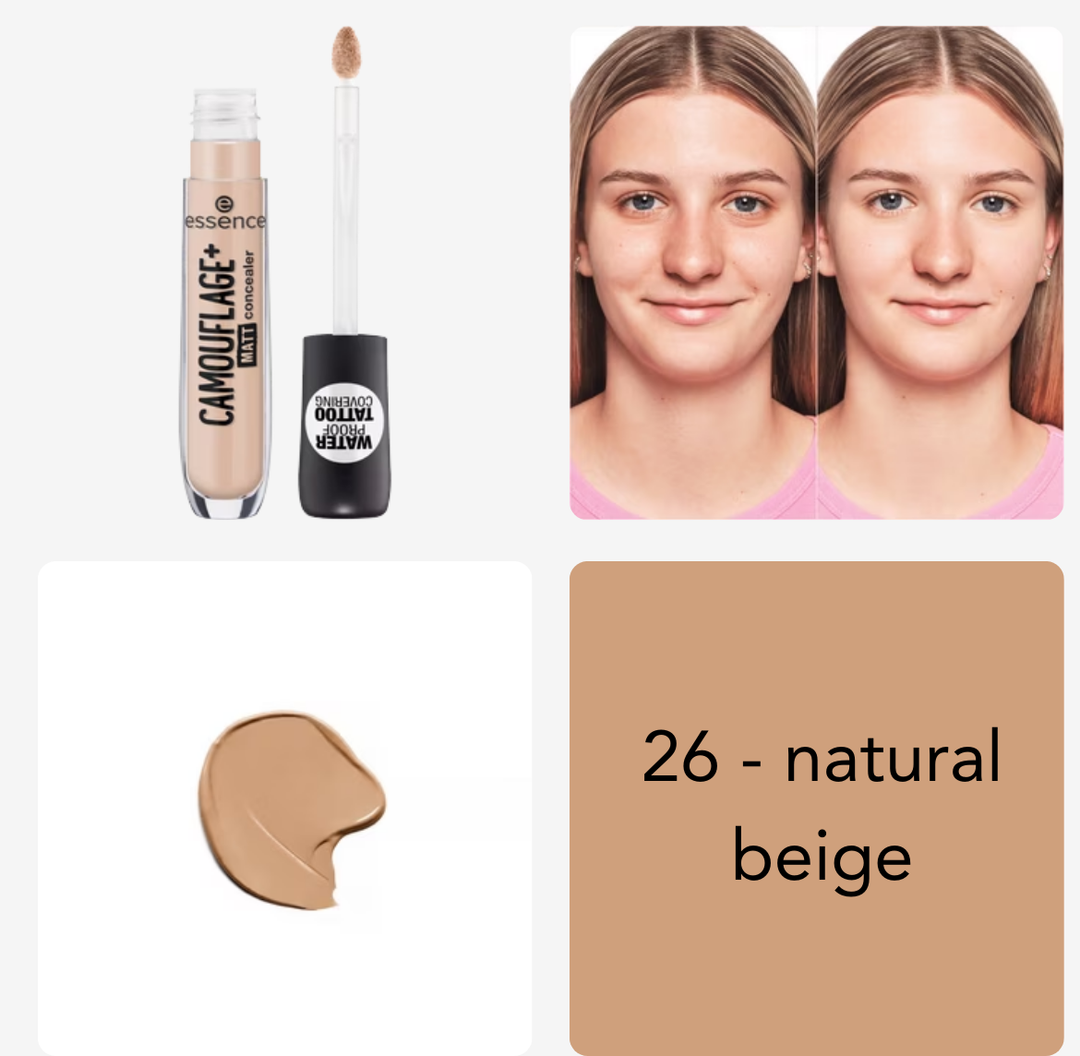 Essence Camouflage+ Matt Concealer | ايسنس كونسيلير مات خافي للعيوب
