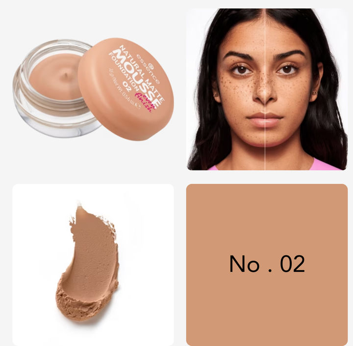 Essence Natural Matte Mousse Foundation - 16g | ايسنس كريم أساس رغوي - 16 غرام