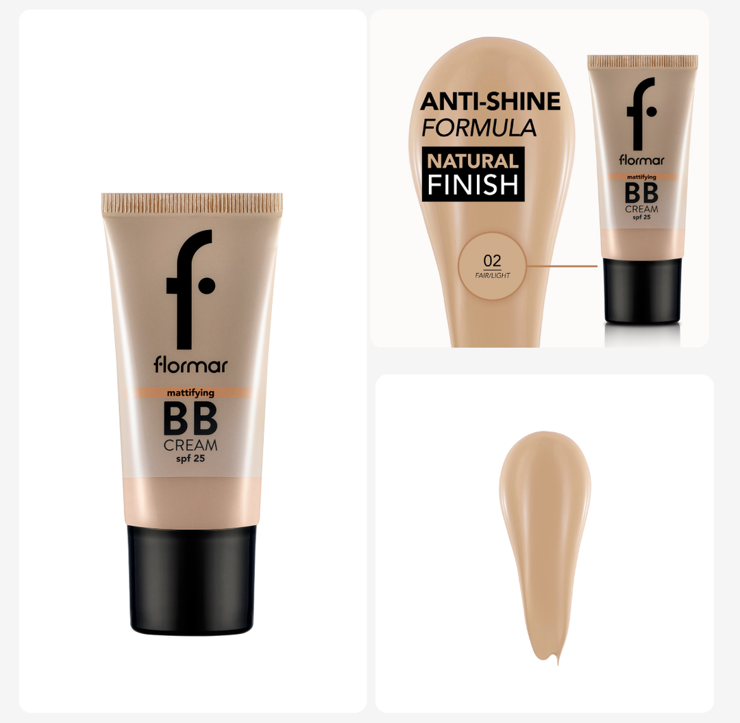 Flormar Bb Cream Mattifying Spf25 - 35ml | فلورمار بي بي كريم مطفأ اللمعة بعامل حماية من الشمس 15 - 35 مل