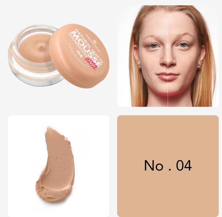 Essence Natural Matte Mousse Foundation - 16g | ايسنس كريم أساس رغوي - 16 غرام