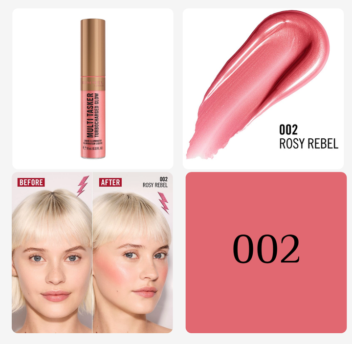 Rimmel Multi Tasker Turbocharged Glow  - 10ml | ريميل بلاش وهايلايتر وبرونزر مالتي تاسكر - 10 مل