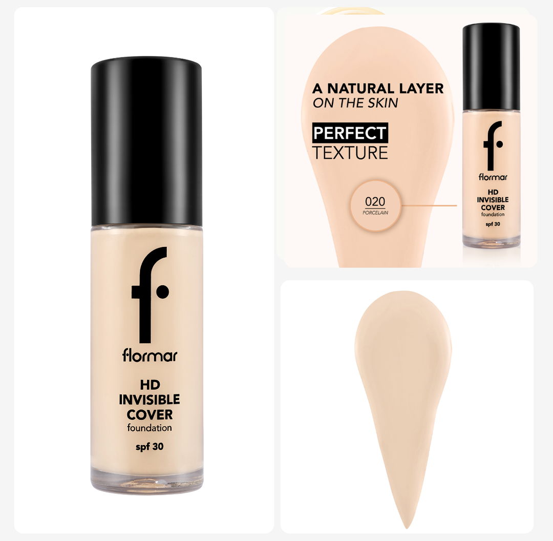 Flormar HD Invisible Cover Foundation - 30ml | فلورمار كريم الاساس - 30 مل