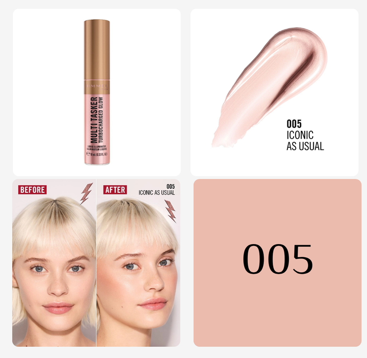 Rimmel Multi Tasker Turbocharged Glow  - 10ml | ريميل بلاش وهايلايتر وبرونزر مالتي تاسكر - 10 مل