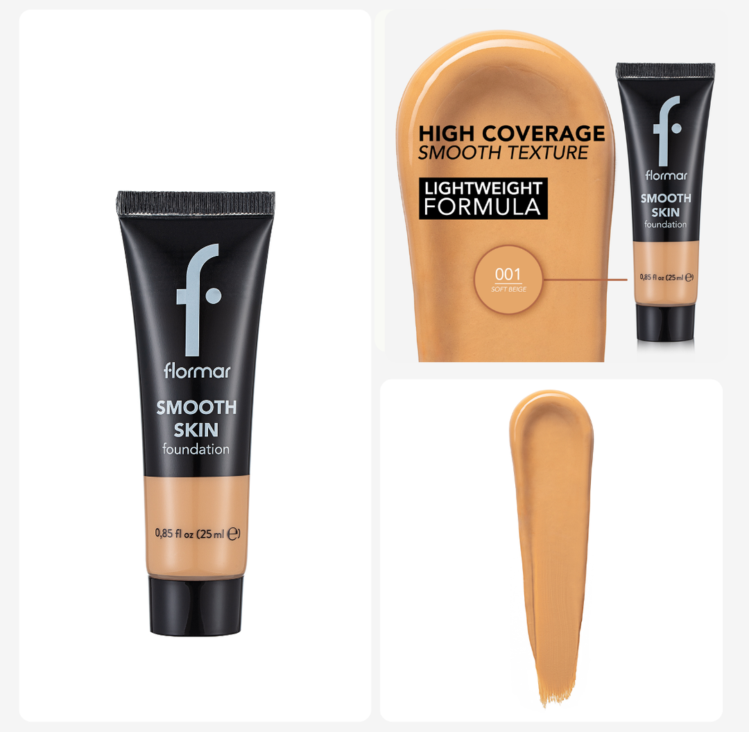 Flormar Smooth Skin Foundation - 25ml | |  كريم اساس فلورمار لبشرة ناعمة - 25 مل