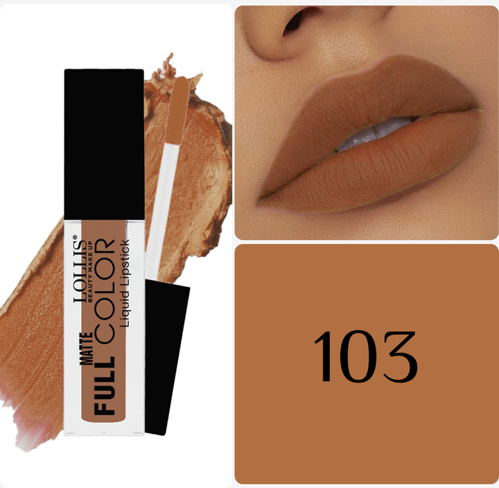 LOLLIS Matt Full Color Liquid Lipstick - 6ml | لوليس أحمر شفاه مات - 6 مل
