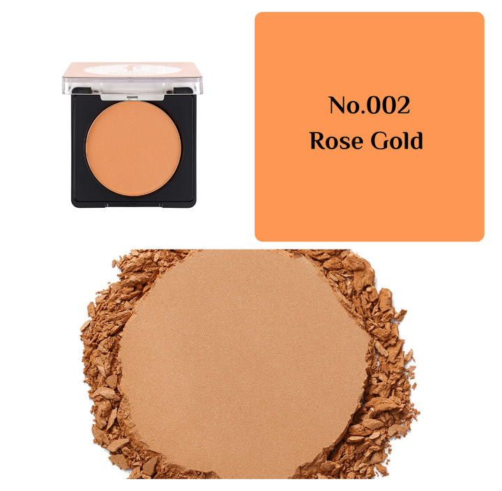 Soft Texture & Natural Shine Compact Bronzing Powder No.002 Rose Gold   | بودرة برونزر مضغوطة ذات ملمس ناعم من فلورمار رقم N 002 روز جولد من فلورمار