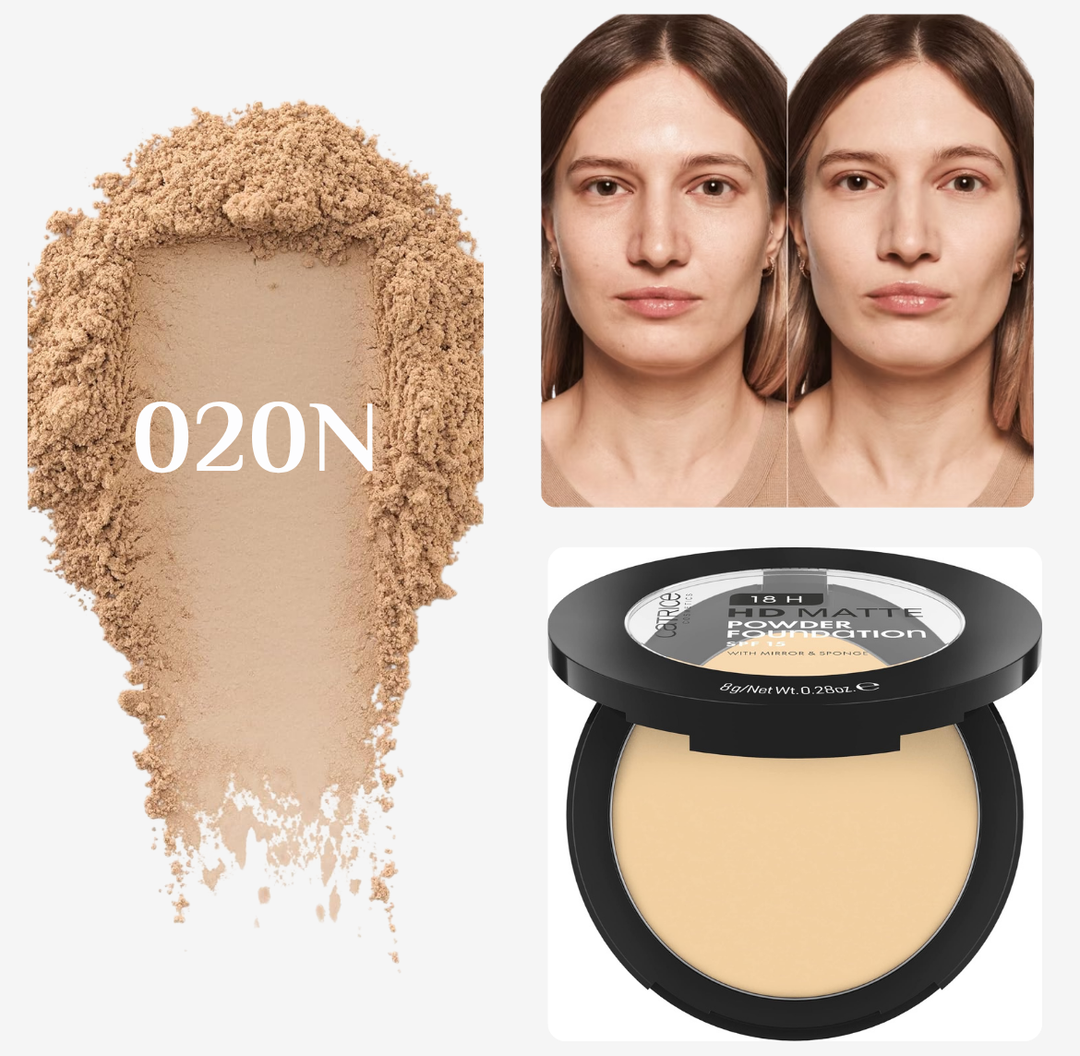 Catrice 18H Hd Matte Powder Foundation - 8g | كاتريس كريم أساس بودرة 18 ساعة بتأثير مطفي - 8 غرام