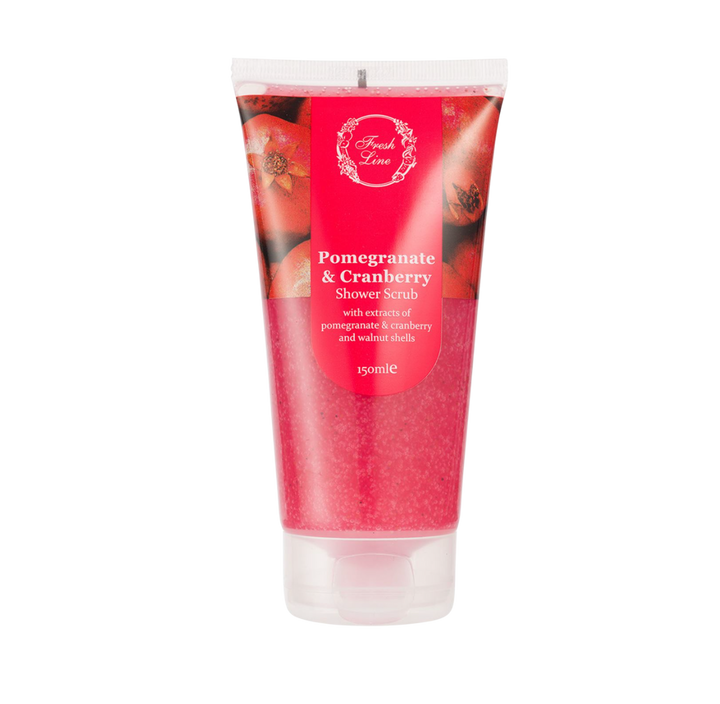 Fresh Line POMEGRANATE & CRANBERRY SHOWER SCRUB - 150 ml | مقشر جسم فريش لاين بالرمان والتوت البري – 150 مل