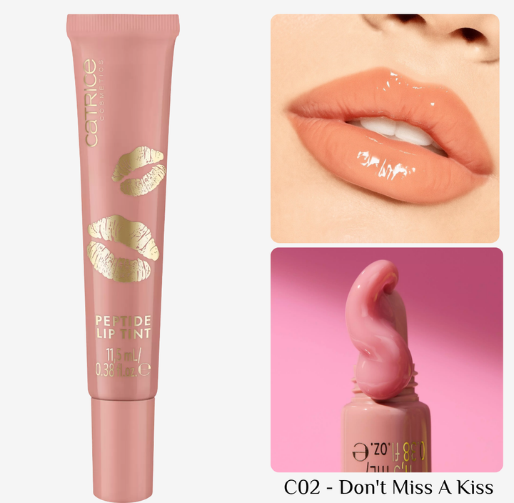 Catrice Lip Gloss - Kiss & Glow - Peptide Lip Tint - 11,5 ml | كاتريس ليب غلوس - كيس آند جلو - بيبتايد ليب تينت - 11.5 مل