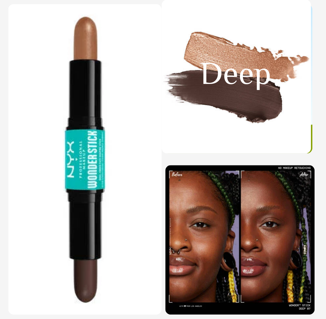 NYX PROFESSIONAL MAKEUP Wonder Stick, Face Shaping & Contouring Stick - 4g | ان واي اكس عصا كونتور مزدوجة الأطراف - 4 غ