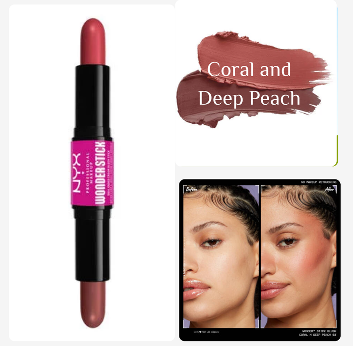NYX PROFESSIONAL MAKEUP Wonder Stick, Face Shaping & Contouring Stick - 4g | ان واي اكس عصا كونتور مزدوجة الأطراف - 4 غ