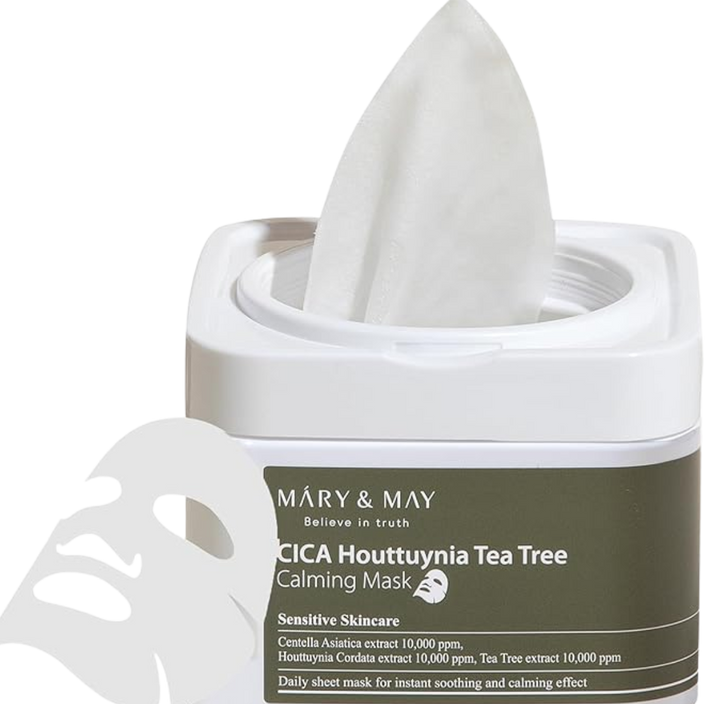 MARY & MAY Cica Houttuynia Tea Tree Calming Mask 400 g | ماسك مهدئ من ماري أند ماي بسكا هوتتونيا وزيت شجرة الشاي – 400 جم