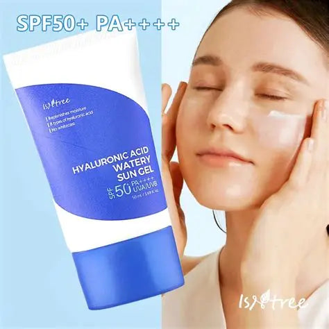 ISNTREE hyaluronic acid water sunscreen gel spf50 - 50ml | إيسنتري واقي شمسي مائي بالهيالورونيك اسيد spf50 - 50 مل