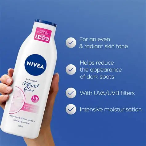 NIVEA Body Lotion Natural Glow - 250 ml | نيفيا لوشن للجسم - 250 مل