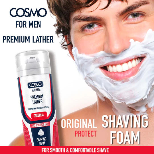 COSMO For Men Premium Lather Original Shaving Foam - 200ml | كوزمو كريم حلاقة رغوي للرجال - 200 مل