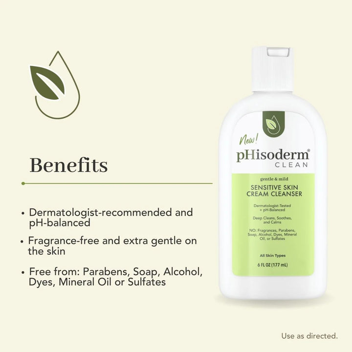 pHisoderm Clean Moisturizing Cream Cleanser - 177ml | بي اتش ايزوديرم غسول مرطب للوجه - 177 مل