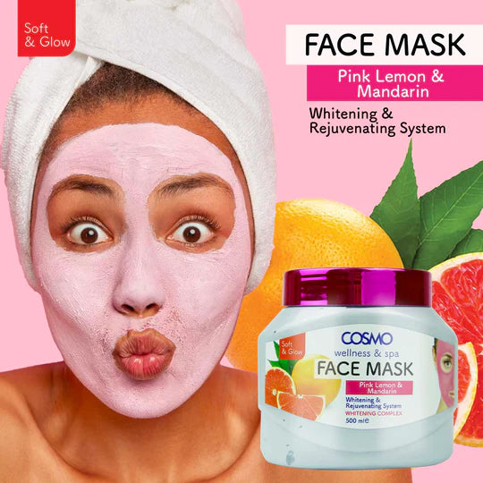 COSMO Face Mask Pink Lemon & Mandarin - 500ml | كوزمو قناع للوجه بالليمون الوردي و اليوسفي - 500 مل