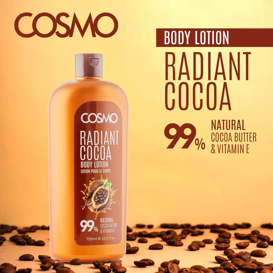 COSMO Radiant Cocoa Body Lotion 99% Natural - 750ml | كوزمو لوشن للجسم بزبدة الكاكاو - 750 مل