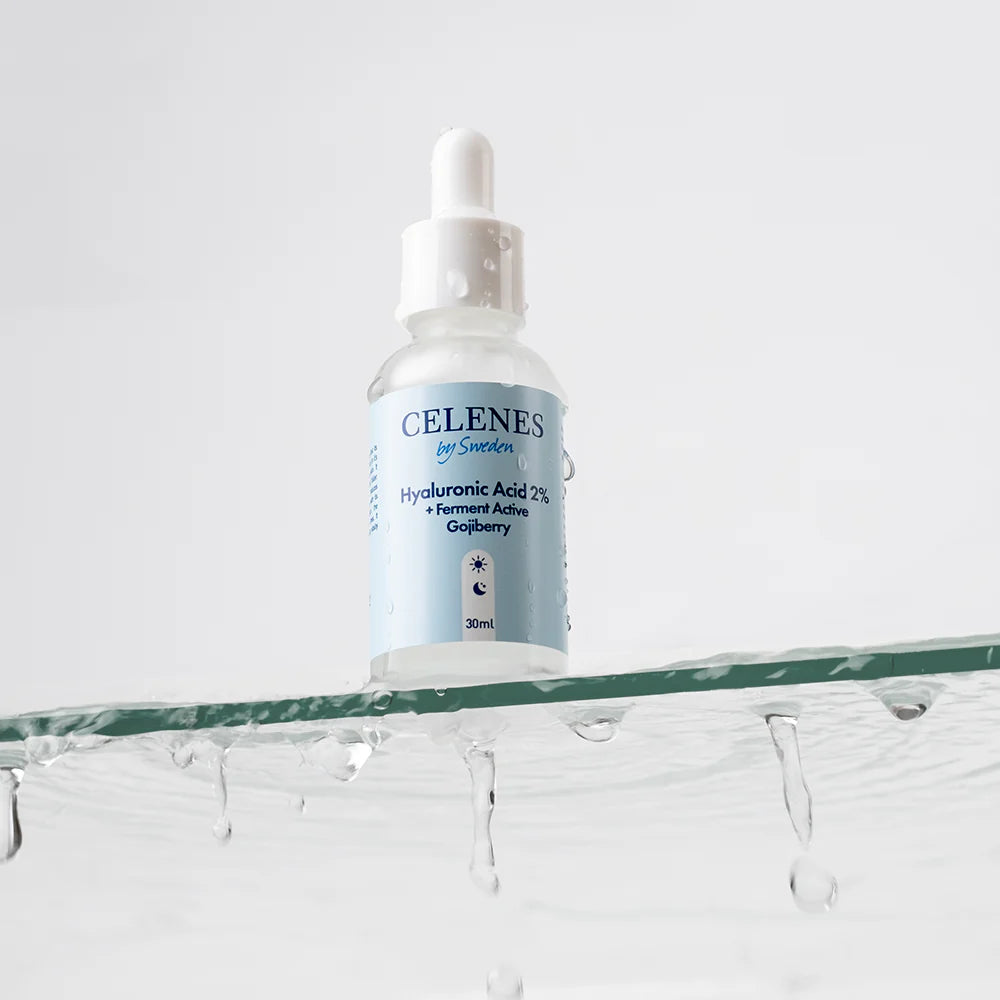 Celenes by Sweden Hyaluronic Acid 2% + Ferment Active Gojibery - Thermal Cleansing Foaming Gel Dry & Sensitive Skin - 30x200ml |سيلينس مجموعة العناية بالبشرة الجافة و الحساسة - 30 x200 مل