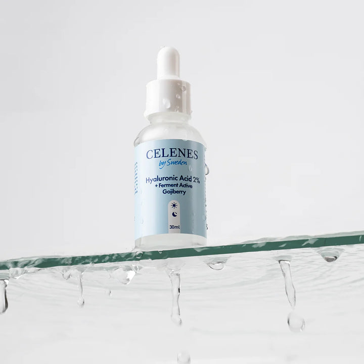 Celenes by Sweden Hyaluronic Acid 2% + Ferment Active Gojibery - Thermal Cleansing Foaming Gel Dry & Sensitive Skin - 30x200ml |سيلينس مجموعة العناية بالبشرة الجافة و الحساسة - 30 x200 مل