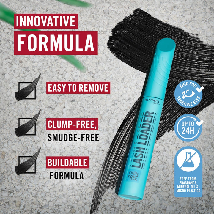 RIMMEL Lash Loader Kind & Free - 9.5ml | ريميل ماسكارا مكثفة للرموش - 9.5 مل