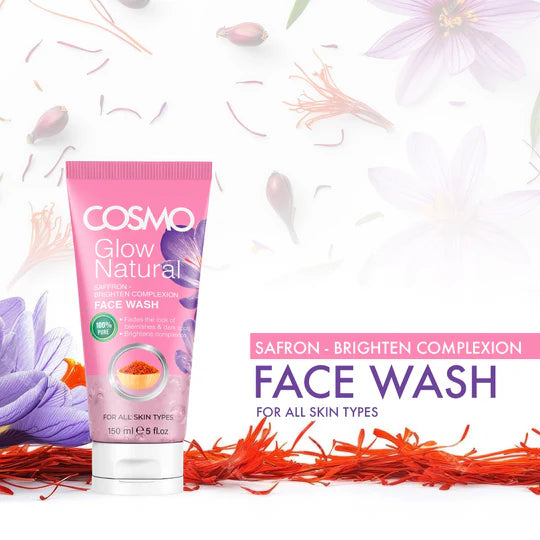 COSMO Glow Natural Saffron- Brighten Complexion Face Wash - 150ml | كوزمو غسول مفتح للوجه بالزعفران - 150 مل
