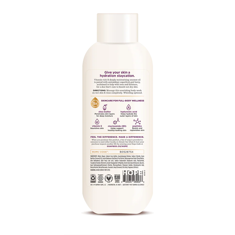 Soapbox Body Wash Coconut & Goji Berry - 591ml | سوب بوكس غسول الجسم بجوز الهند وتوت الغوجي - ٥٩١ مل