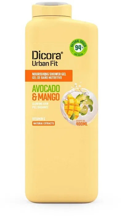 Dicora Urban Fit Shower Gel + Vitamin E Mango & Avocado  - 400ml | ديكورا سائل استحمام بالمانغا والافوكادو وفيتامين E - 400 مل