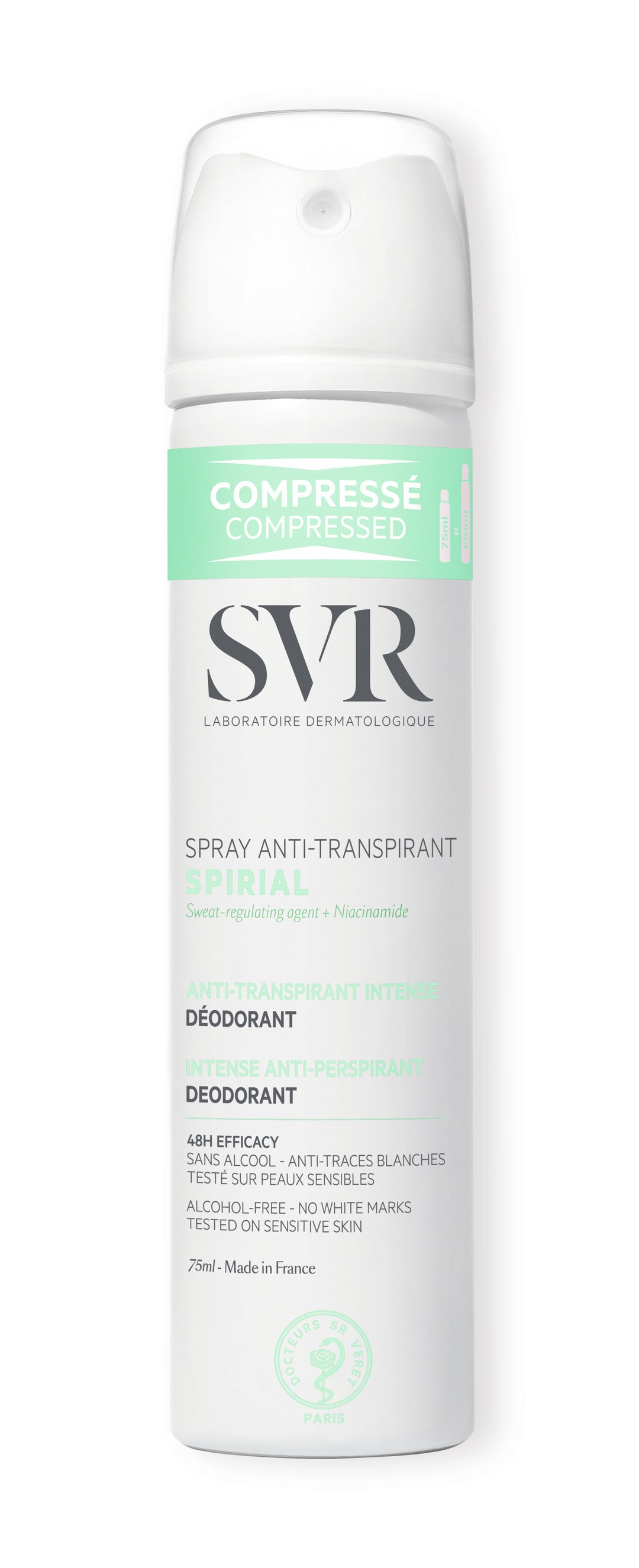 SVR Spirial Deodorant Anti-Perspirant Spray - 75ml | اس في ار بخاخ مزيل العرق المضاد للتعرق 75 مل