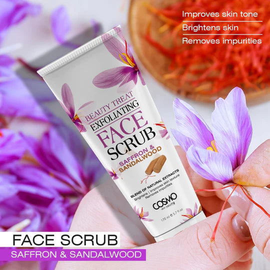 COSMO Face Scrub Saffron & Sandalwood - 170ml | كوزمو مقشر للوجه بالزعفران و خشب الصندل - 170 مل