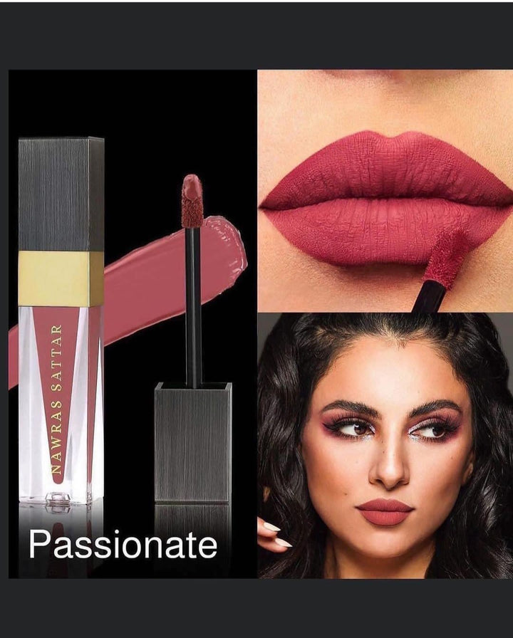 Nawras Sattar Velvety Matte Finish - 5g |نورس ستار أحمر الشفاه بالتأثير المات - 5 غ