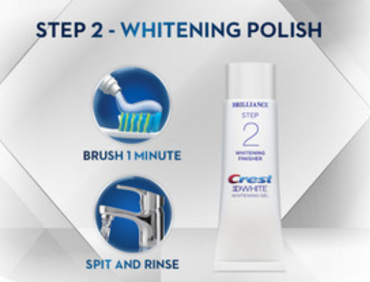 Crest 3D White Brilliance Whitening 2 Step Kit - 65g | كريست