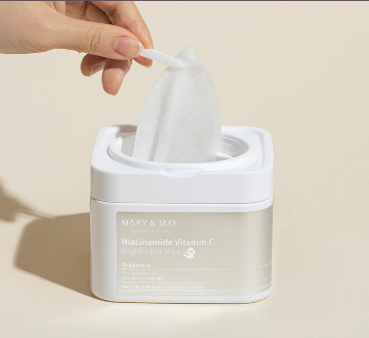 MARY & MAY Niacinamide Vitamin C Brightening Mask - 30pcs | ماري اند ماي قناع النياسيناميد و فيتامين سي للتفتيح - 30 قطعة