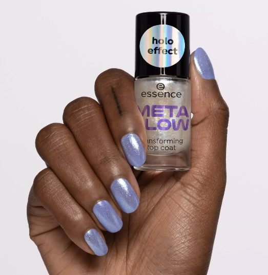 Essence Top Coat Meta Glow - 8ml | ايسنس توب كوت بتأثير ثنائي اللمعان - 8 مل