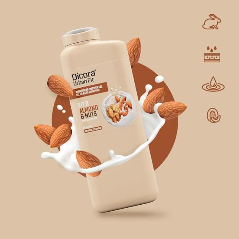 Dicora Nourishing Shower Gel Almond & Nuts - 750ml | ديكورا سائل الاستحمام باللوز والمكسرات - 750 مل