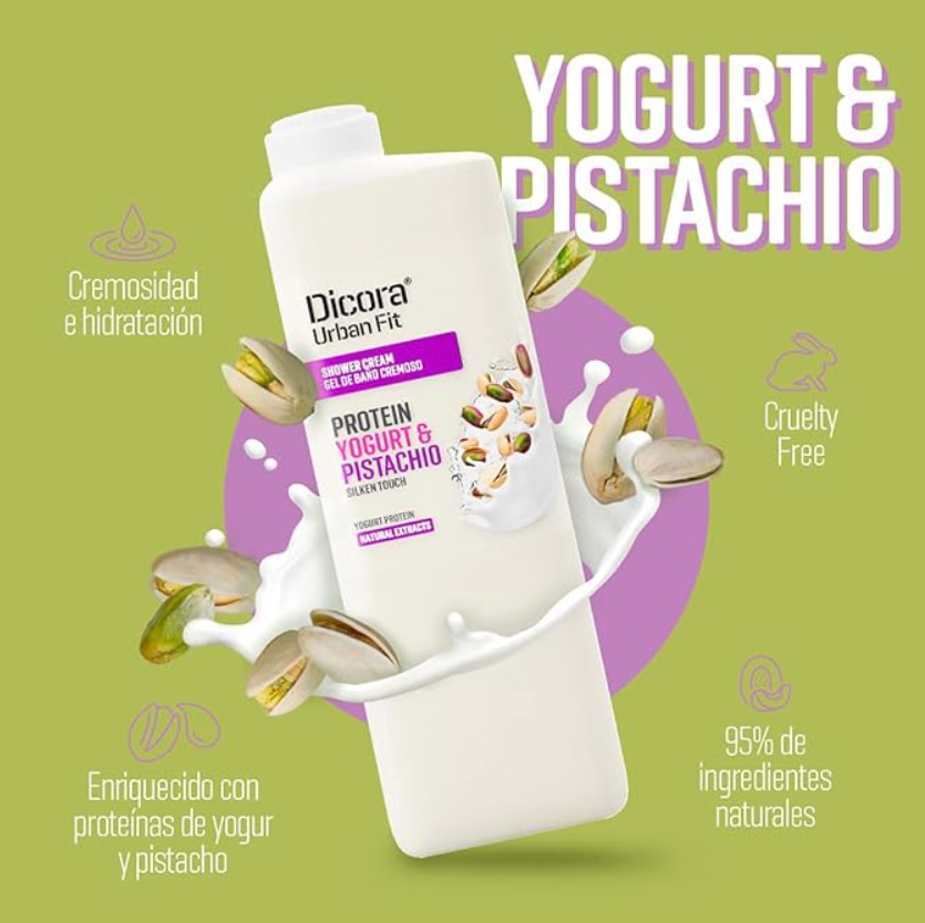 Dicora Urban Fit Detox Yogurt & Pistachio Shower Gel - 400ml | ديكورا شاور جل بالزبادي و الفستق - 400 مل