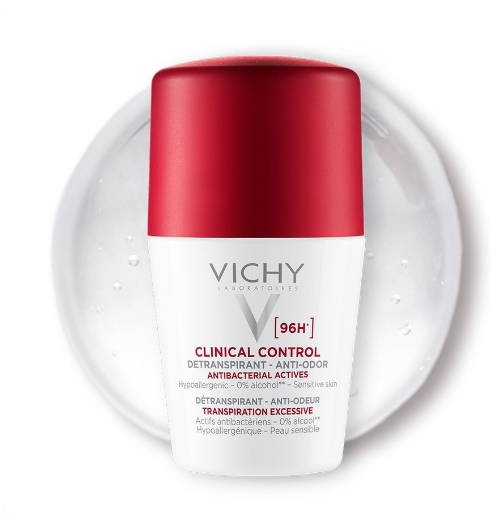 VICHY Clinical Control 96H Roll-On Deodorant - 50ml |  فيشي مزيل تعرق 96رساعة رول اون - 50 مل