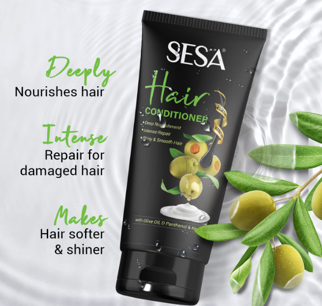 SESA Hair Conditioner With Olive Oil & D Panthenol & Keratin - 300 ml | سيزا بلسم بزبت الزيتون والكيراتين والبانتينول - 300 مل