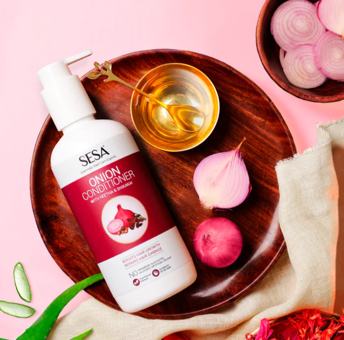 SESA Onion Conditioner  With Reetha & Shikakai - 300ml | سيزا بلسم بالبصل و ريثا وشيكاكاي للشعر التالف - 300 مل