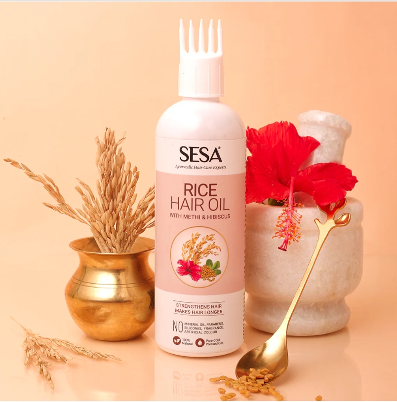 SESA Rice Hair Oil With Methi & Hibiscus - 200ml | سيزا زيت الارز للشعر الضعيف - 200 مل