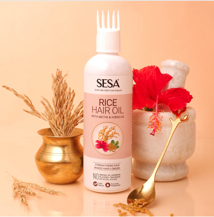 SESA Rice Hair Oil With Methi & Hibiscus - 200ml | سيزا زيت الارز للشعر الضعيف - 200 مل