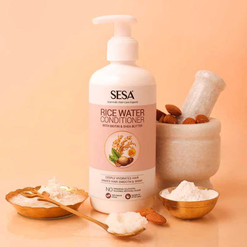 SESA Rice Water Conditioner With Biotin & Aloe Vera - 300ml | سيزا بلسم بماء الارز والبيوتين والالوفيرا - 300 مل