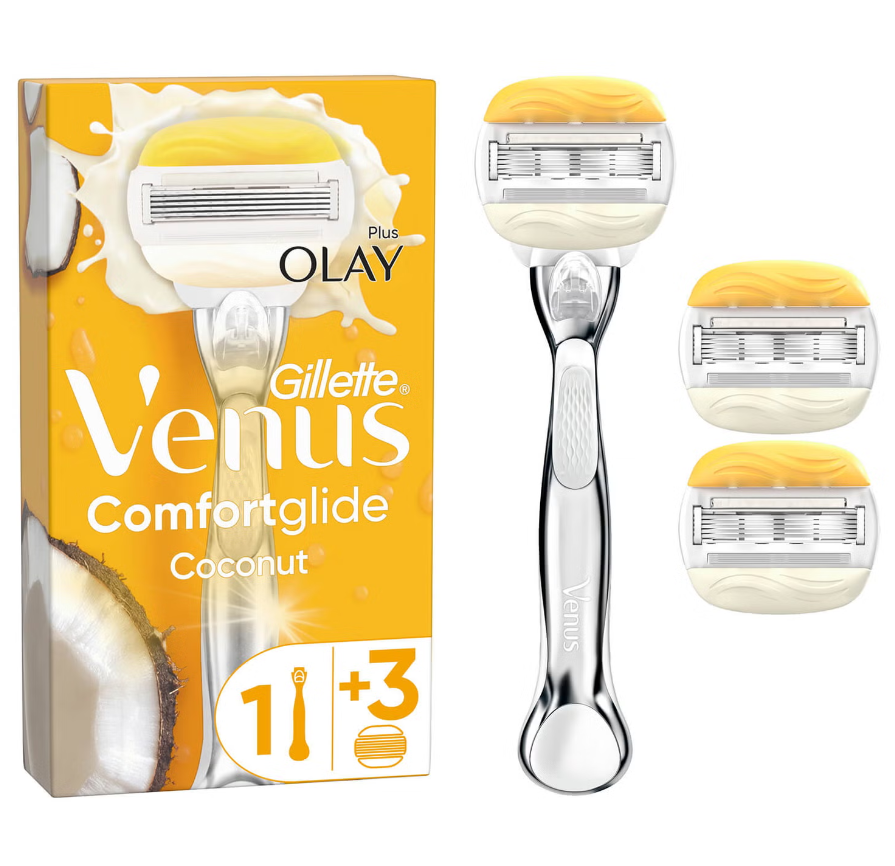 Gillette Venus Olay Coconut Handle + 2 Blades | جيليت فينوس شفرة حلاقة للنساء تاتي مع رأسين