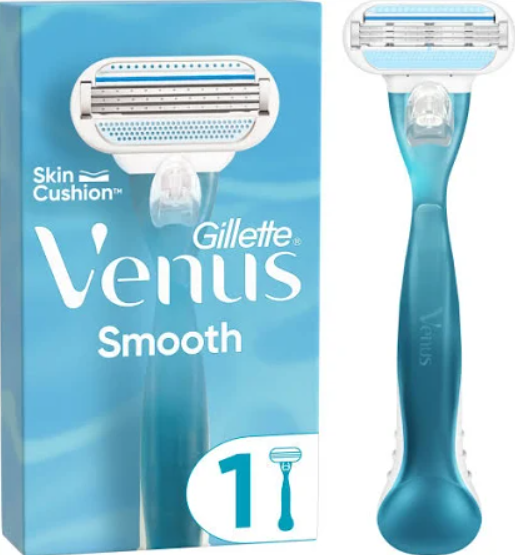 Gillette Venus Smooth Razor 3 Blades + 2 Refill | جيليت فينوس شفرة حلاقة للنساء مع رأسين للتبديل