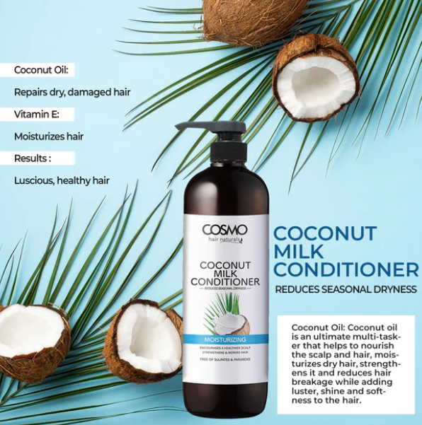 COSMO Coconut Milk Moisturizing Conditioner - 1000ml | كوزمو بلسم للشعر بحليب جوز الهند - 1000 مل