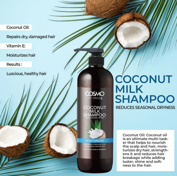 COSMO Coconut Milk Moisturizing Shampoo - 1000ml | كوزمو شامبو مرطب بجوز الهند - 1000 مل