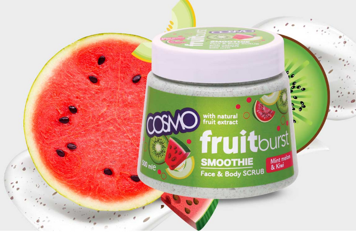 COSMO Smoothie Face & Body Scrub Mint Melon & Kiwi - 500ml | كوزمو مقشر للجسم بالبطيخ والكيوي - 500 مل